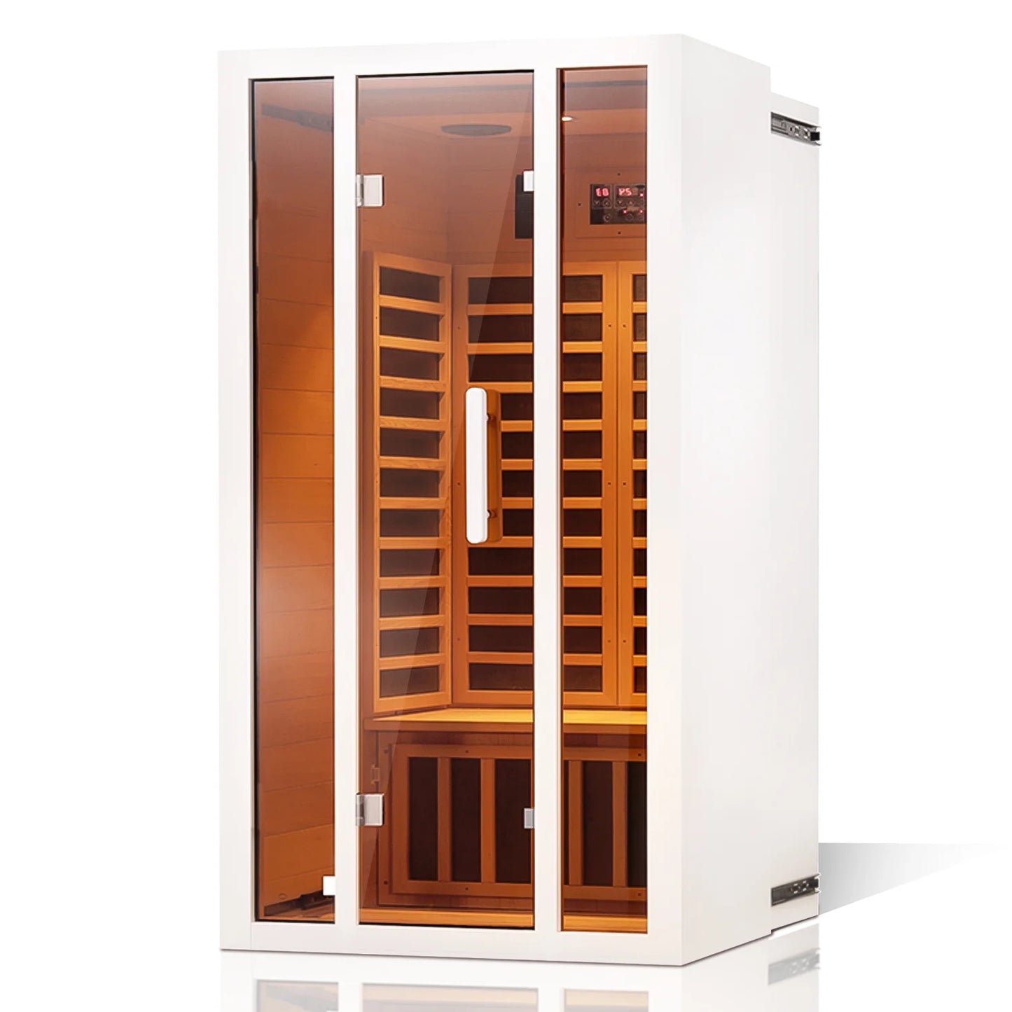 Vanity Art | 2 Person Extendable FAR Infrared Sauna for Home, Hemlock Wood Low EMF 6 Carbon Heaters Indoor Saunas with LED Lights, Bluetooth Speaker, Digital Control Panel, and Seating Bench